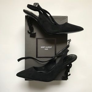 Yves Saint Laurent heels suede slingback